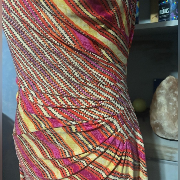 Ralph Lauren Red and Orange Striped Midi Dress size 6 - Picture 4 of 13